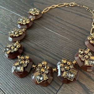 Maroon and Crystal Jcrew Necklace